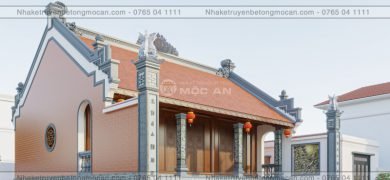 Mẫu 17 nhà kẻ truyền 3 gian - nhà kẻ truyền bê tông giả gỗ