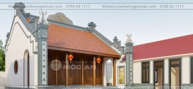 Mẫu 14 nhà kẻ truyền 3 gian - nhà kẻ truyền bê tông giả gỗ