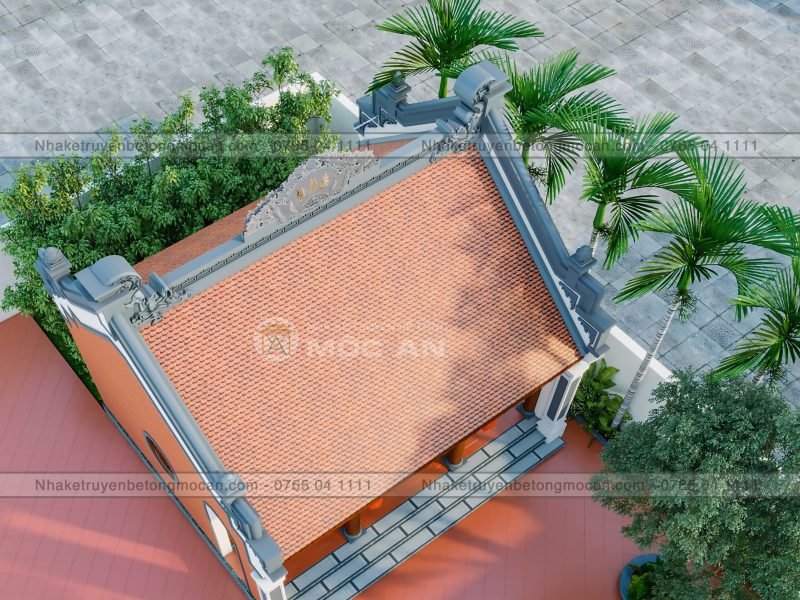 Mẫu 12 nhà kẻ truyền 3 gian - nhà kẻ truyền bê tông giả gỗ