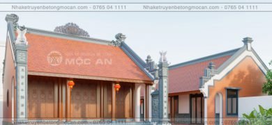 Mẫu 10 nhà kẻ truyền 3 gian - nhà kẻ truyền bê tông giả gỗ