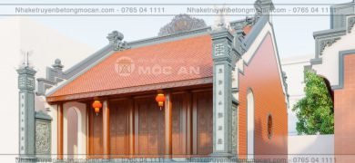 Mẫu 9 nhà kẻ truyền 3 gian - nhà kẻ truyền bê tông giả gỗ