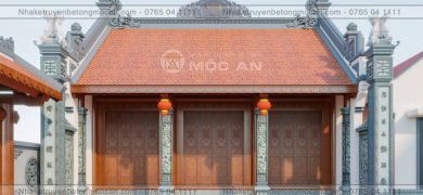 Mẫu 8 nhà kẻ truyền 3 gian - nhà kẻ truyền bê tông giả gỗ