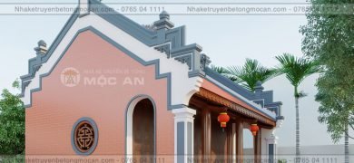Mẫu 1 nhà kẻ truyền 3 gian - nhà kẻ truyền bê tông giả gỗ
