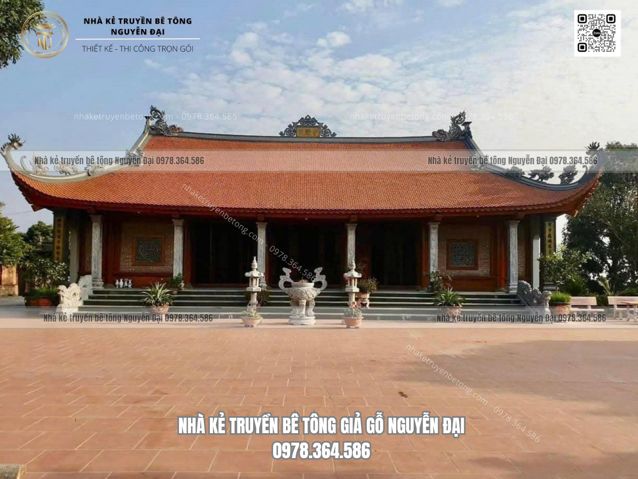 Nhà Kẻ Truyền Bê Tông Giả Gỗ Nguyễn Đại - Thiết kế thi công nhà kẻ truyền bê tông giả gỗ