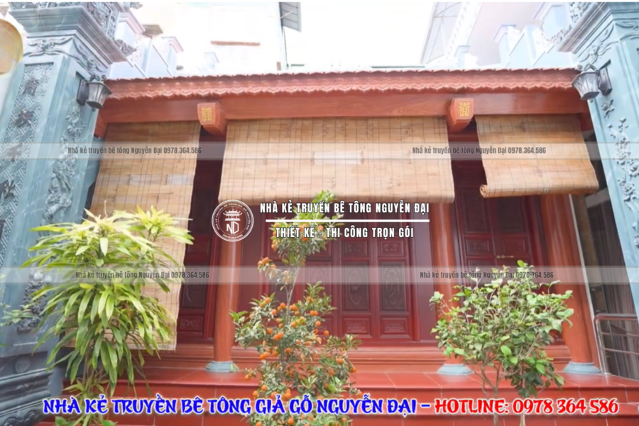 NHÀ THỜ 3 GIAN NHỎ ĐẸP TẠI THÀNH PHỐ THÁI BÌNH - nhà kẻ truyền bê tông giả gỗ