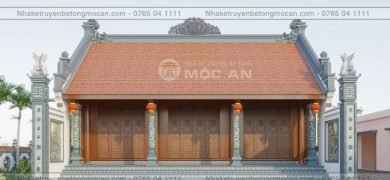 Mẫu 19 nhà kẻ truyền 3 gian - nhà kẻ truyền bê tông giả gỗ