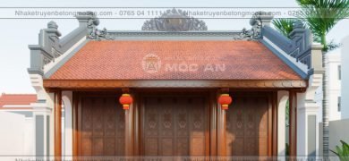 Mẫu 22 nhà kẻ truyền 3 gian - nhà kẻ truyền bê tông giả gỗ