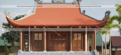 Mẫu 3 nhà kẻ truyền 3 gian - nhà kẻ truyền bê tông giả gỗ