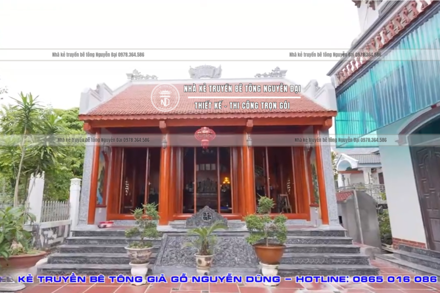 NHÀ THỜ 3 GIAN GIẢ GỖ TẠI BA VÌ, HÀ NỘI - nhà kẻ truyền bê tông giả gỗ