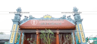 NHÀ THỜ HỌ 3 GIAN TẠI TRIỀU DƯƠNG, HƯNG YÊN - nhà kẻ truyền bê tông giả gỗ