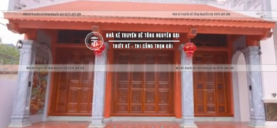 NHÀ THỜ 3 GIAN TẠI SÓC SƠN, HÀ NỘI - nhà kẻ truyền bê tông giả gỗ
