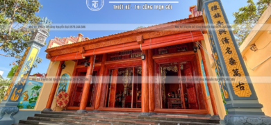 Nhà Thờ Họ 3 Gian Hậu Họ Trần Văn Tại Vũ Tiên Hưng Yên - nhà kẻ truyền bê tông giả gỗ