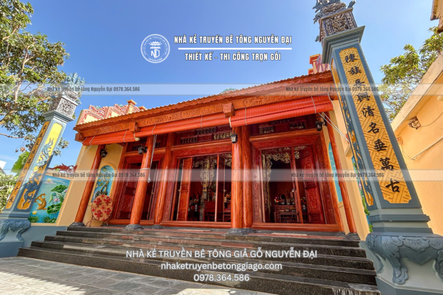 Nhà Thờ Họ 3 Gian Hậu Họ Trần Văn Tại Vũ Tiên Hưng Yên - nhà kẻ truyền bê tông giả gỗ