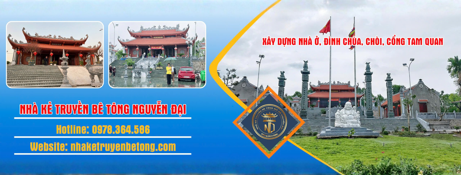 Nhà Kẻ Truyền Bê Tông Giả Gỗ Nguyễn Đại - Thiết kế thi công nhà kẻ truyền bê tông giả gỗ