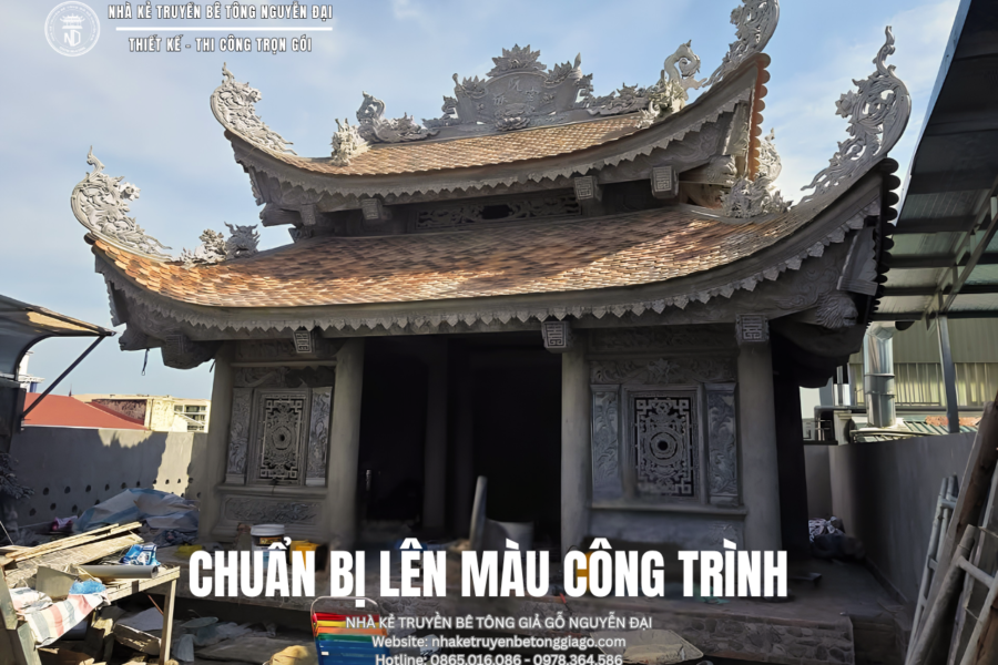 Nhà Thờ 3 Gian Đã Vào Form – Chờ Ngày Lên Màu - nhà kẻ truyền bê tông giả gỗ
