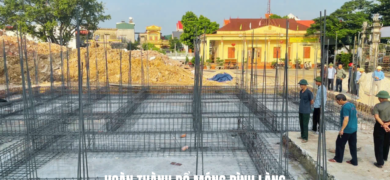 ĐÌNH LÀNG CỔ PHÁP HOÀN THÀNH PHẦN MÓNG - nhà kẻ truyền bê tông giả gỗ