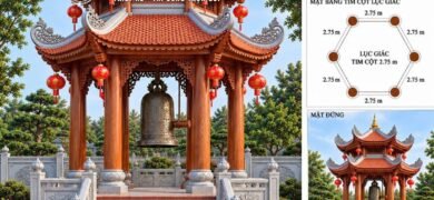 Chòi Lục Giác 2 Tầng Đẹp – Bê Tông Giả Gỗ - nhà kẻ truyền bê tông giả gỗ