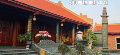 Mẫu Nhà Kẻ Truyền 5 Gian Đẹp, Bề Thế - nhà kẻ truyền bê tông giả gỗ