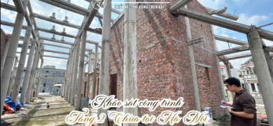 Khảo Sát Hiện Trạng Công Trình Chùa 2 Tầng - nhà kẻ truyền bê tông giả gỗ